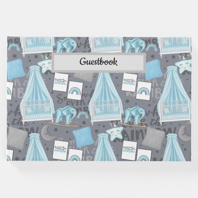 LIVRO DE VISITAS CENA DE ENFERMEIRO DO PASTEL BLUE & CINZA BABY (Frente)