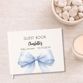 Livro de visitas Chá de Bebê arco azul bege creme
