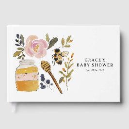 Livro De Visitas Chá de Bebê Boho HoneyBee e Flores Silvestres