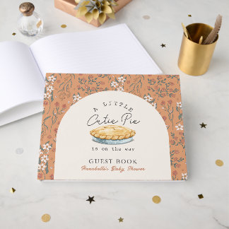 Livro De Visitas Chá de Bebê Floral Laranja Little Cutie Pie