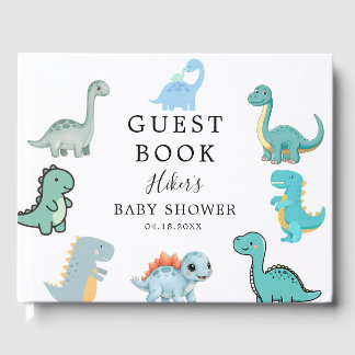 Livro De Visitas Chá de Bebê Fofo Pequeno Dinossauro