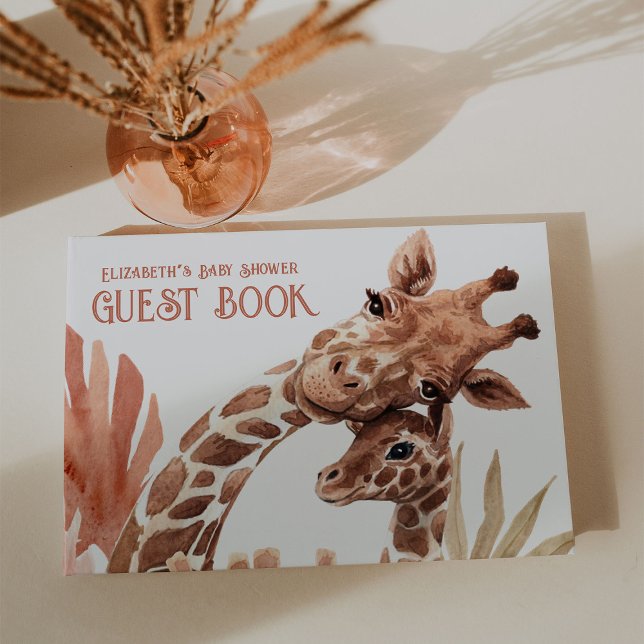 Livro De Visitas Chá de fraldas Boho Giraffe Safari (Criador carregado)