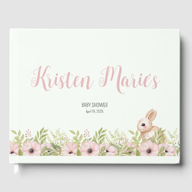Livro De Visitas Chá de fraldas Bunny da Páscoa (Frente)