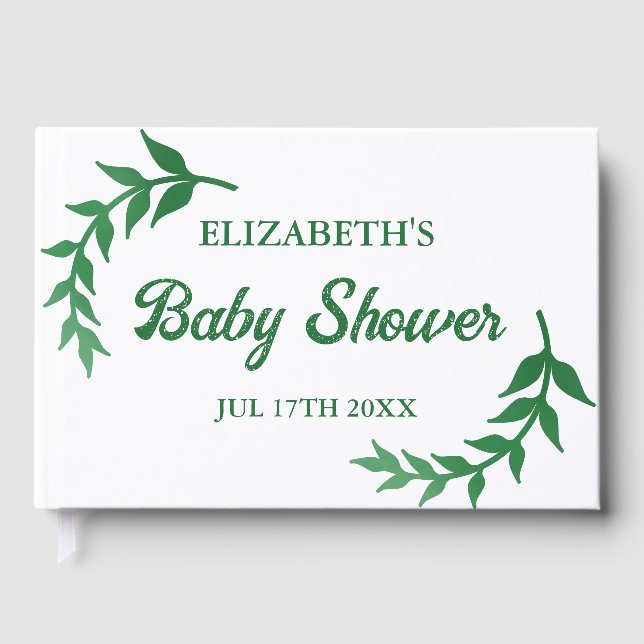 Livro De Visitas Chá de fraldas Chic Greenery (Frente)