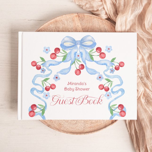 Livro De Visitas Chá de fraldas de Arco de Cherry Blue (Criador carregado)