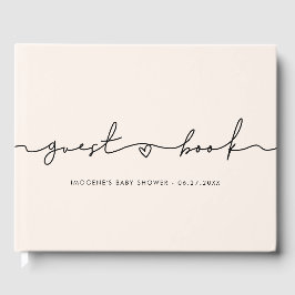 Livro De Visitas Chá de fraldas de script branco