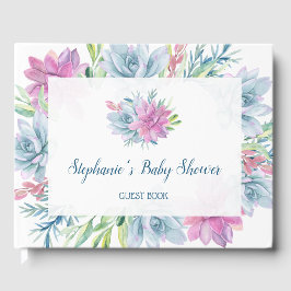 Livro De Visitas Chá de fraldas de Sucultura de Aquarela