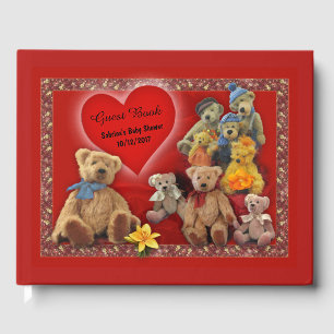 Livro De Visitas Chá de fraldas de Teddybears (customizável)