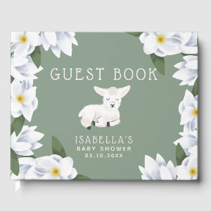 Livro De Visitas Chá de fraldas Floral De Lâmpada