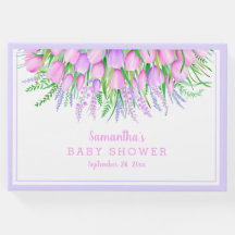 Chá de fraldas Floral Lavanda Tulipas Vermelhidão