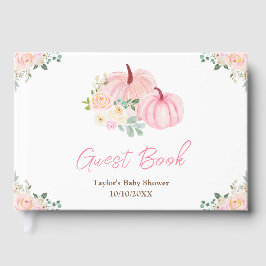 Livro De Visitas Chá de fraldas Floral Rosa Pumpkins