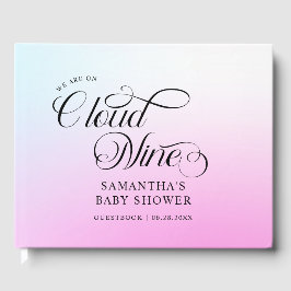 Livro De Visitas Chá de fraldas Nine da Nuvem Rosa Moderno Pastel