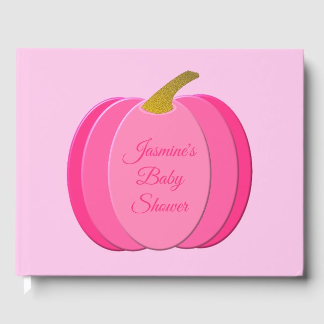 Livro De Visitas Chá de fraldas Personalizado De Abóbora bonito Men (Frente)