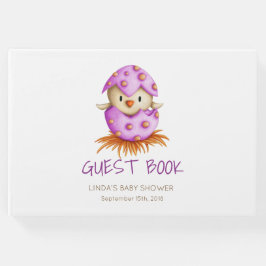 Livro De Visitas Chá de fraldas Rosa Pássaro Bonito