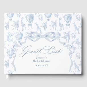 Livro De Visitas Chá de fraldas Toile de Jouy Safari