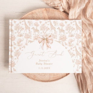 Livro De Visitas Chá de fraldas Toile de Jouy Safari