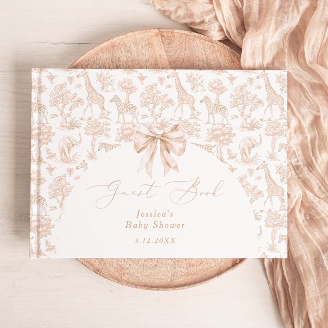 Livro De Visitas Chá de fraldas Toile de Jouy Safari (Criador carregado)