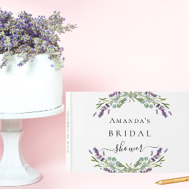 Livro de visitas chá de noiva lavanda eucalipto
