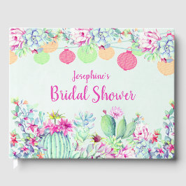 Livro De Visitas Chá de panela Cactus Suculenta Lanternas