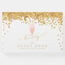Livro De Visitas Chá de panela Elegante Confetti Dourado