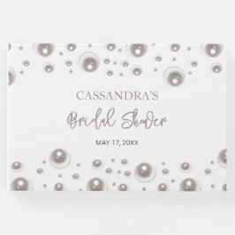 Livro De Visitas Chá de panela Mínimo de Pérolas Brancas