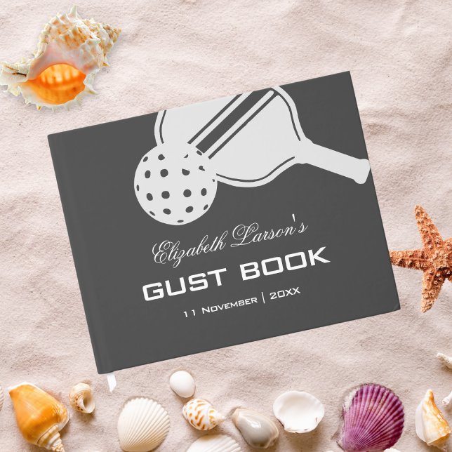 Livro De Visitas Chá de panela Pickball Lovers Preto e Branco (Criador carregado)