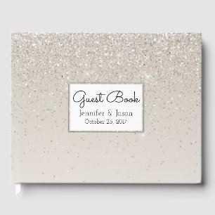 Livro De Visitas Champagne Glittery Weding Guest Book