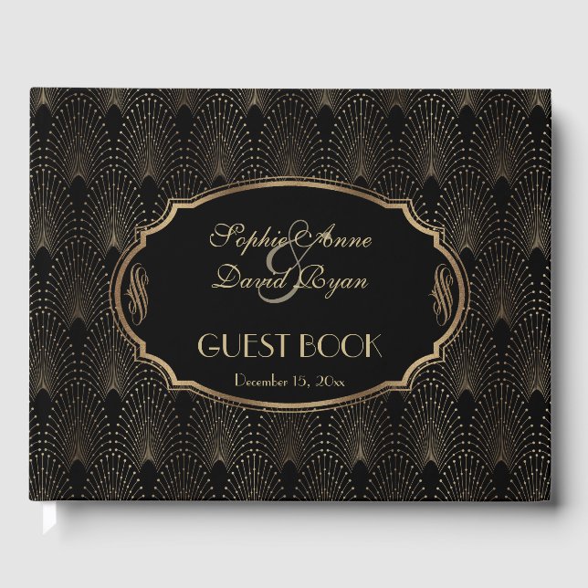 Livro De Visitas Charm Excelente Gatsby 20s Art Deco Wedding (Frente)
