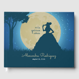 Livro De Visitas Charro Silhouette com Moon Quinceanera