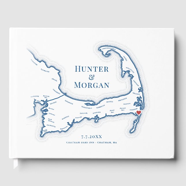 Livro De Visitas Chatham Bares No Casamento De Cape Cod (Frente)