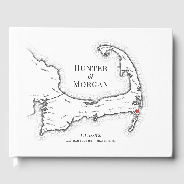 Livro De Visitas Chatham Bares No Casamento De Cape Cod (Frente)