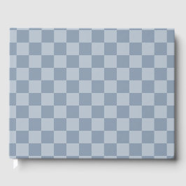 Livro De Visitas Checkerboard azul empoeirado