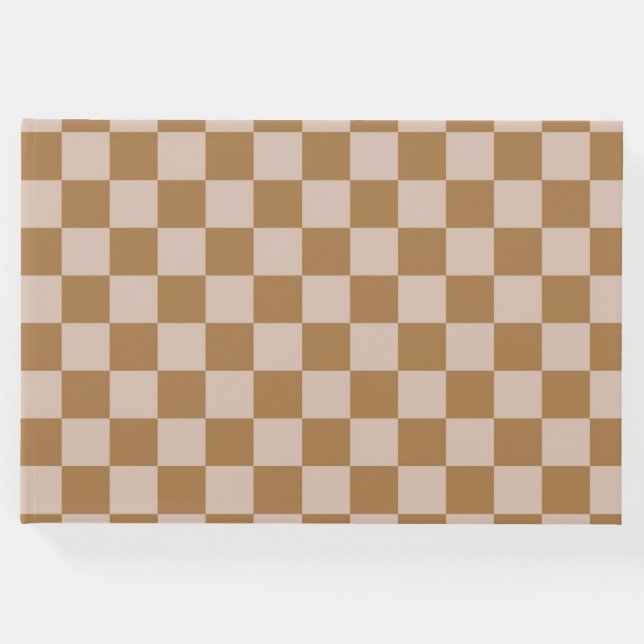 Livro De Visitas Checkerboard castanho (Frente)