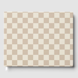 Livro De Visitas Checkerboard castanho e bege
