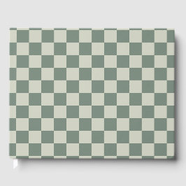 Livro De Visitas Checkerboard verde