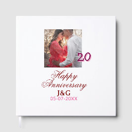 Livro De Visitas Cheers to 20 Years happy anniversary add photo dat