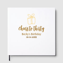 Livro De Visitas Cheers to thirty yellow brown birthday pastel gift
