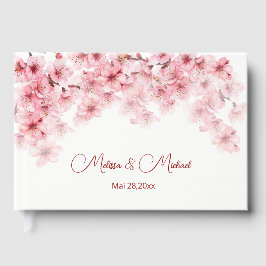 Livro De Visitas Cherry Blossom Pink White Wedding