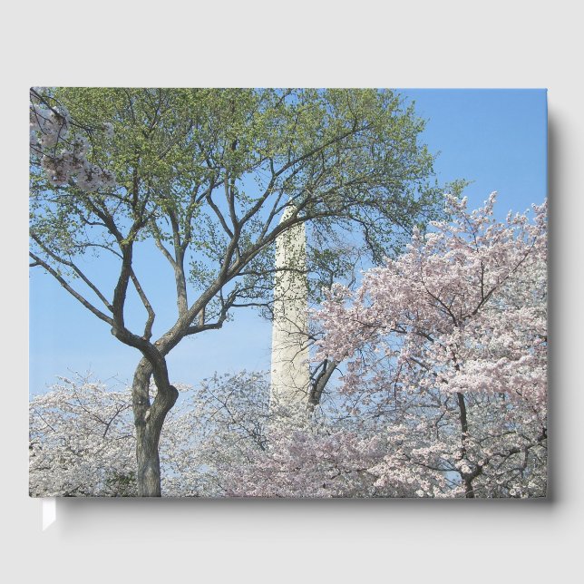 Livro De Visitas Cherry Blossoms e o Monumento de Washington em DC (Frente)