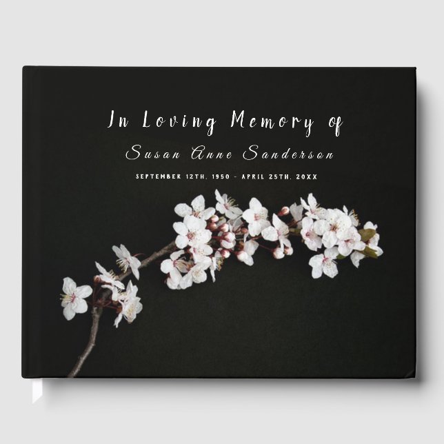 Livro De Visitas Cherry Blossoms, Memorial Funeral (Frente)