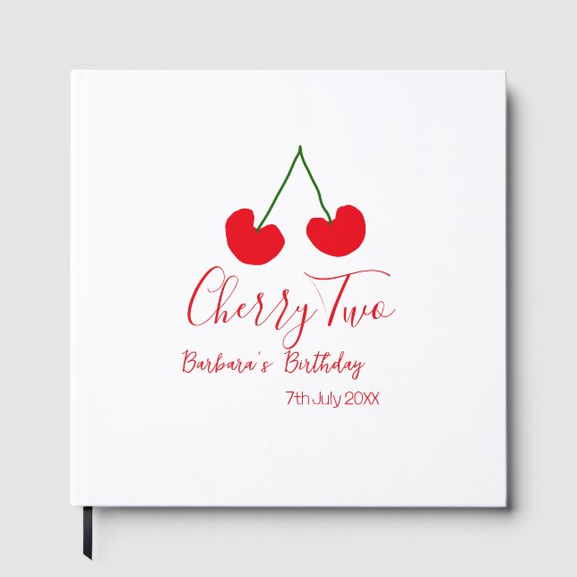 Livro De Visitas Cherry two 2nd birthday red cherry kids simple  (Frente)