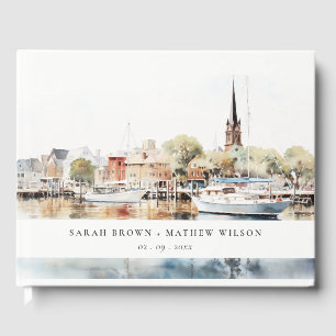 Livro De Visitas Chic Annapolis Maryland Watercolor Wedding