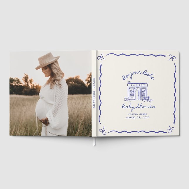 Livro De Visitas Chic Bonjour bebe baby shower (Completo)