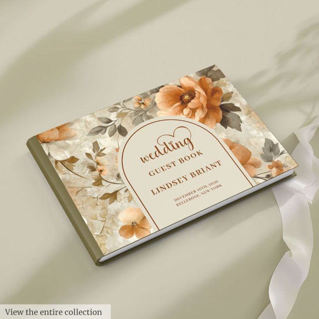 Livro De Visitas Chic Classic Boho Copper Beige Sage Floral Wedding (Classic Boho Copper Beige Sage Floral Wedding Guest Book

)