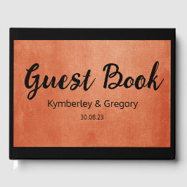 Livro De Visitas Chic Elegant Orange Black Data