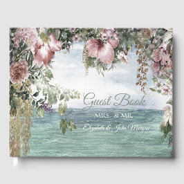 Livro De Visitas Chic Flowers Ocean