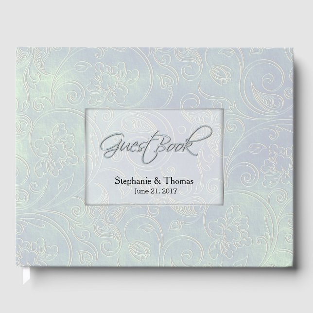 Livro De Visitas Chic Iridescent Pearl Wedl Guest Book (Frente)