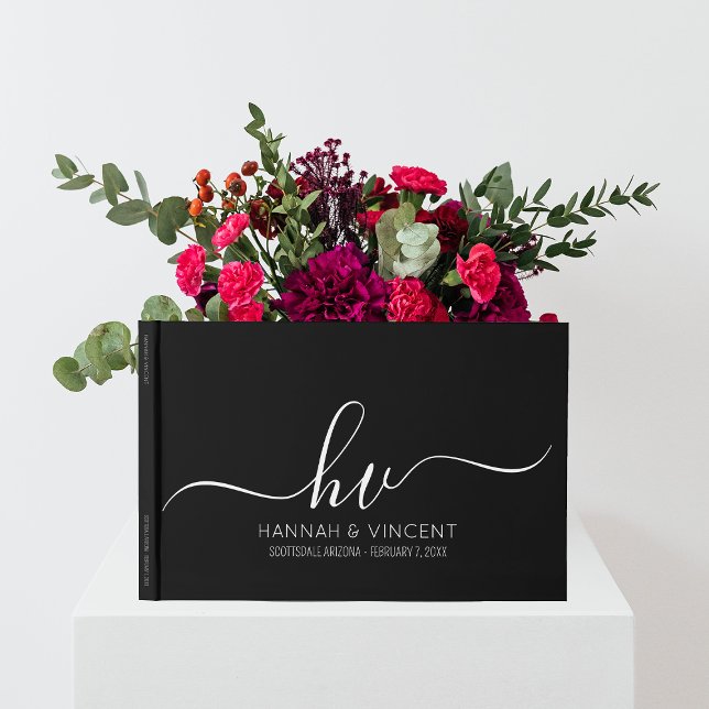 Livro De Visitas Chic Mínimo do Script de Caligrafia Monograma de C (Criador carregado)