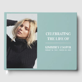 Livro De Visitas Chic Modern Memorial Photo | Guarda-costas