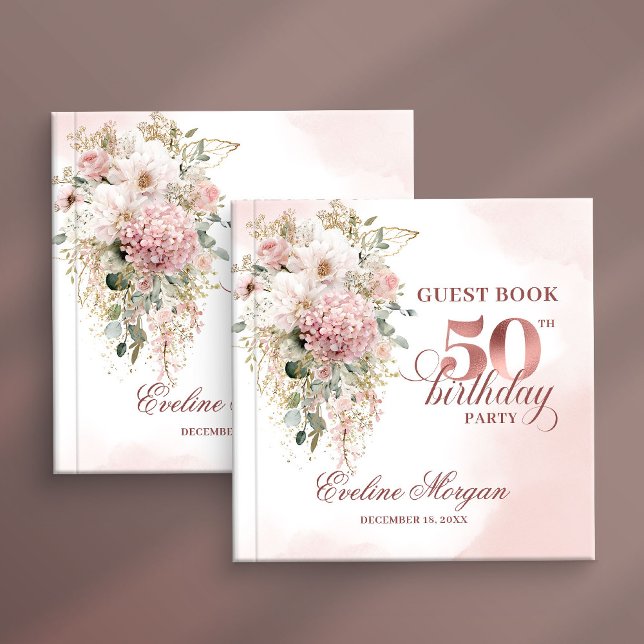 Livro De Visitas Chic Rose Gold Eucalyptus 50th Birthday Guest Book (Chic Rose Gold Eucalyptus 50th Birthday Guest Book)